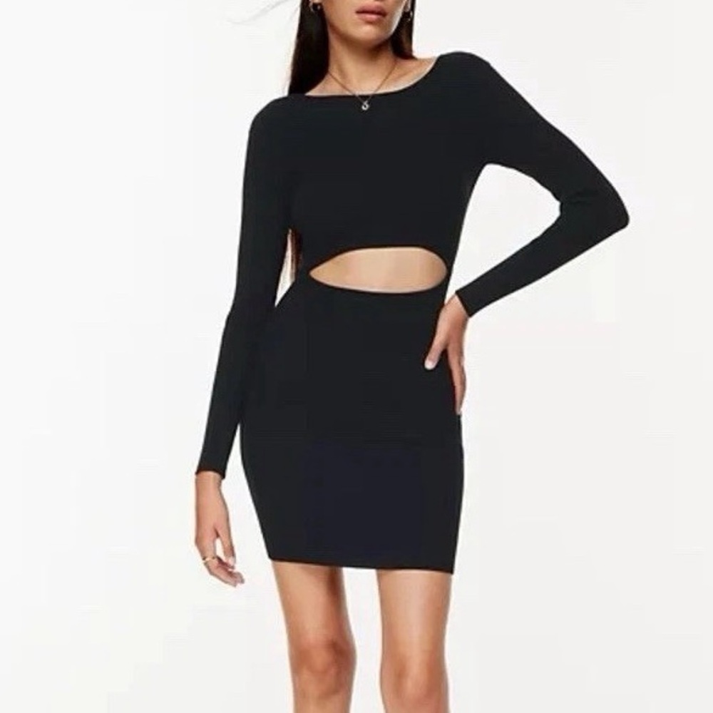 *WILFRED* Free Black Cut Out Knit Long Sleeve Dress Size Small